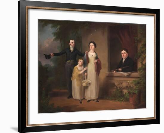 Darcy Lever with His Son John and Daughters Frances and Emelia Charlotte, C.1820-null-Framed Giclee Print