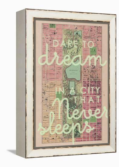 Dare to Dream in a City the Never Sleeps - 1867, New York City, Central Park Composite Map-null-Framed Premier Image Canvas