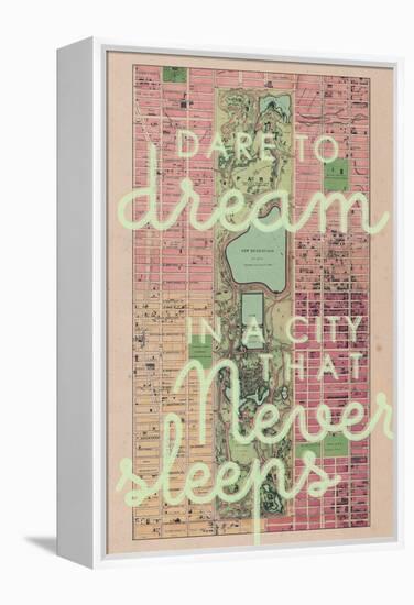 Dare to Dream in a City the Never Sleeps - 1867, New York City, Central Park Composite Map-null-Framed Premier Image Canvas