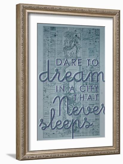 Dare to Dream in a City the Never Sleeps - 1867, New York City, Central Park Composite Map-null-Framed Giclee Print