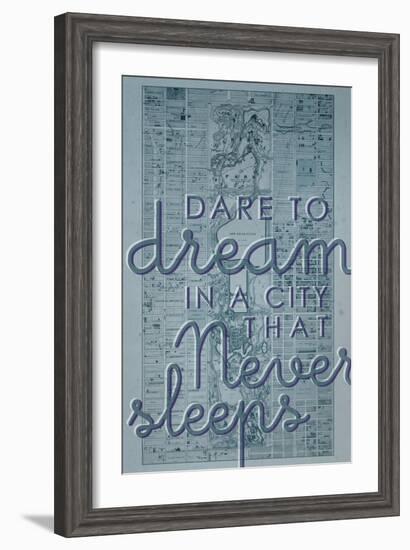 Dare to Dream in a City the Never Sleeps - 1867, New York City, Central Park Composite Map-null-Framed Giclee Print