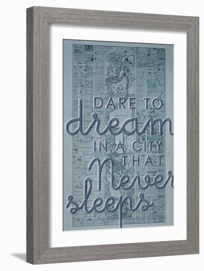 Dare to Dream in a City the Never Sleeps - 1867, New York City, Central Park Composite Map-null-Framed Giclee Print