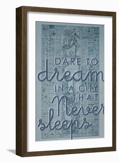 Dare to Dream in a City the Never Sleeps - 1867, New York City, Central Park Composite Map-null-Framed Giclee Print