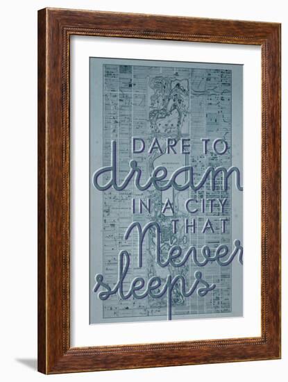 Dare to Dream in a City the Never Sleeps - 1867, New York City, Central Park Composite Map-null-Framed Giclee Print