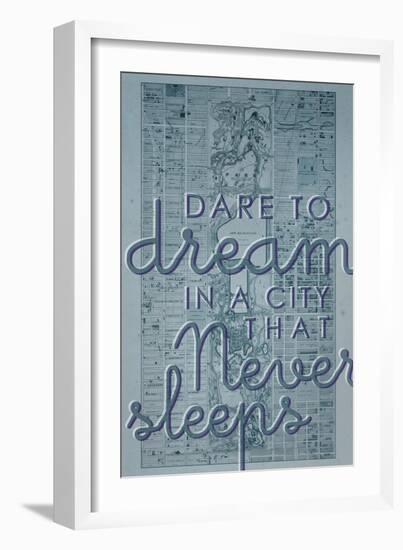 Dare to Dream in a City the Never Sleeps - 1867, New York City, Central Park Composite Map-null-Framed Giclee Print