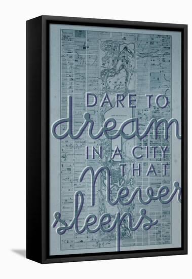 Dare to Dream in a City the Never Sleeps - 1867, New York City, Central Park Composite Map-null-Framed Premier Image Canvas