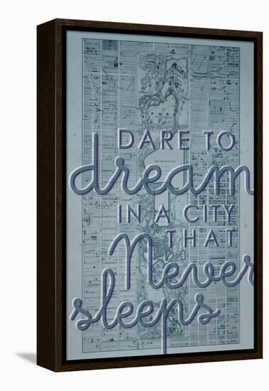 Dare to Dream in a City the Never Sleeps - 1867, New York City, Central Park Composite Map-null-Framed Premier Image Canvas