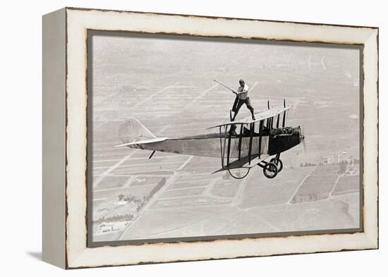 Daredevil Al Wilson Golfing on Biplane-null-Framed Premier Image Canvas