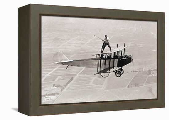 Daredevil Al Wilson Golfing on Biplane-null-Framed Premier Image Canvas