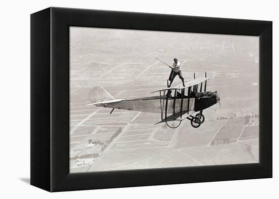 Daredevil Al Wilson Golfing on Biplane-null-Framed Premier Image Canvas