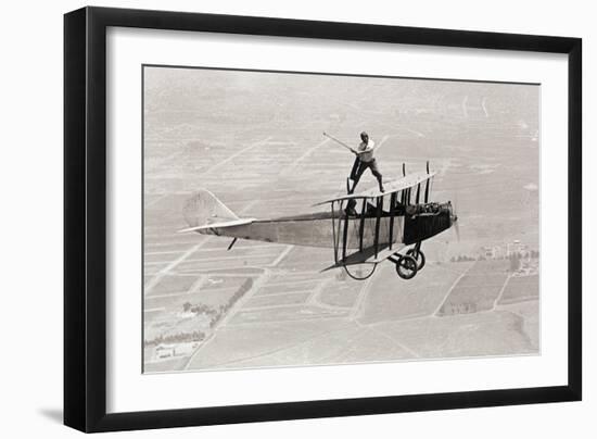 Daredevil Al Wilson Golfing on Biplane-null-Framed Photographic Print