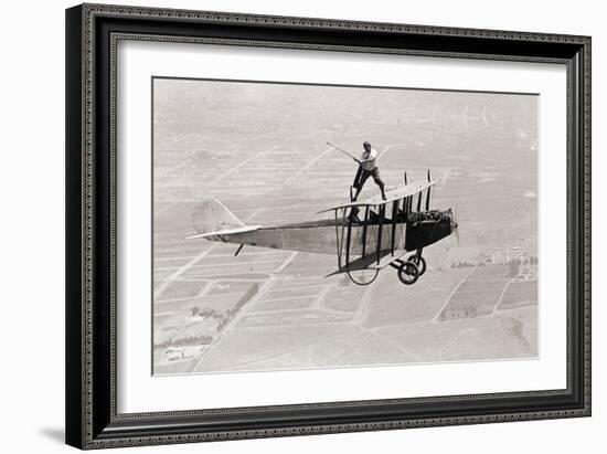 Daredevil Al Wilson Golfing on Biplane-null-Framed Photographic Print