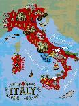 Illustrated Map of Italy. Travel-Daria_I-Art Print