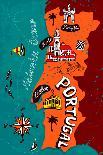 Illustrated Map of Portugal-Daria_I-Art Print