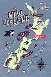 Illustrated Map of the New Zealand-Daria_I-Art Print