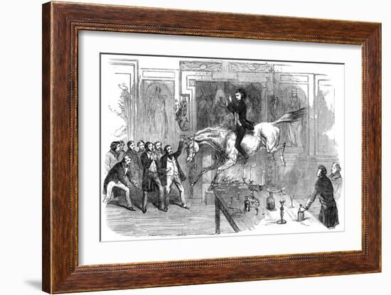 Daring Leap in the Dining Room of the White Hart Hotel, Aylesbury, Buckinghamshire, 19th Century-null-Framed Giclee Print