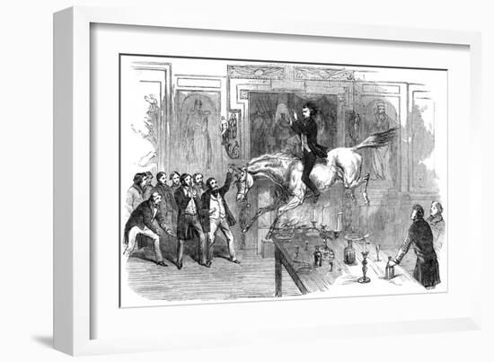 Daring Leap in the Dining Room of the White Hart Hotel, Aylesbury, Buckinghamshire, 19th Century-null-Framed Giclee Print