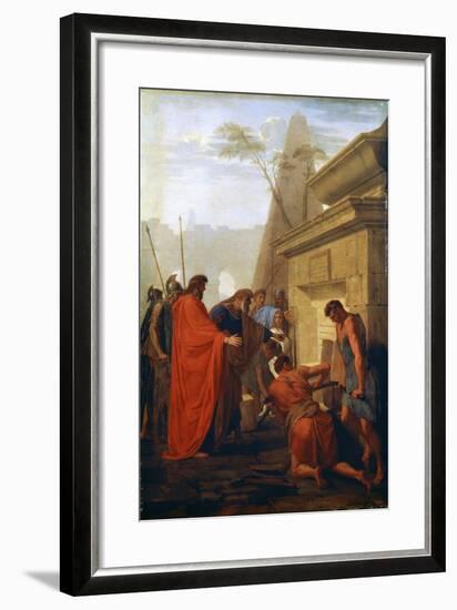 Darius the Great Opening the Tomb of Nitocris, 17th Century-Eustache Le Sueur-Framed Giclee Print