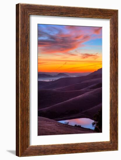 Dark and Moody Sunrise, Petaluma Sonoma County, Bay Area-Vincent James-Framed Photographic Print