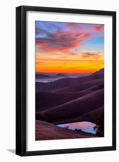 Dark and Moody Sunrise, Petaluma Sonoma County, Bay Area-Vincent James-Framed Photographic Print