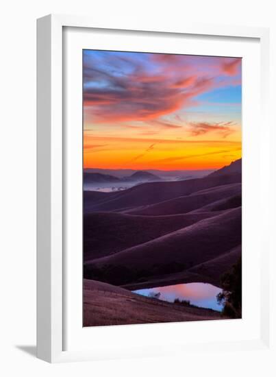 Dark and Moody Sunrise, Petaluma Sonoma County, Bay Area-Vincent James-Framed Photographic Print