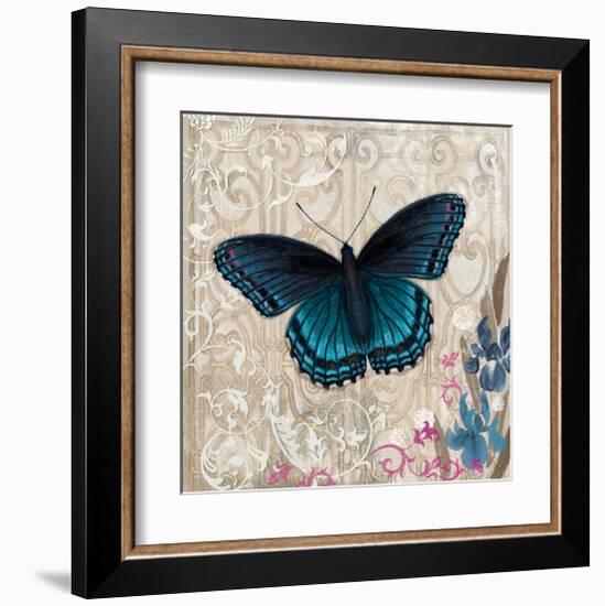 Dark Blue Butterfly-Alan Hopfensperger-Framed Art Print