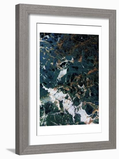 Dark Blue Smog Abstract-Milli Villa-Framed Art Print