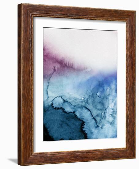 Dark Blue Watercolor-Hallie Clausen-Framed Art Print