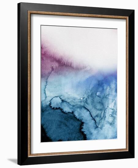 Dark Blue Watercolor-Hallie Clausen-Framed Art Print