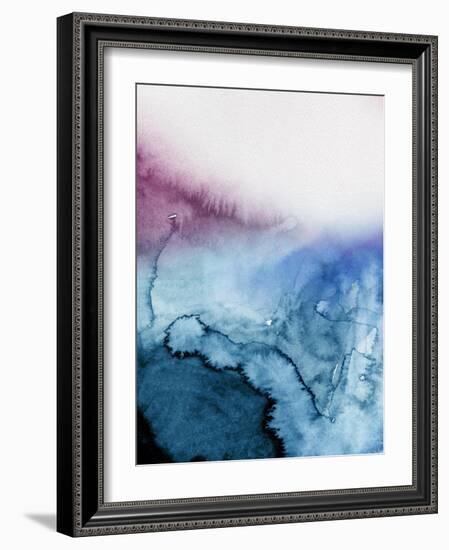 Dark Blue Watercolor-Hallie Clausen-Framed Art Print