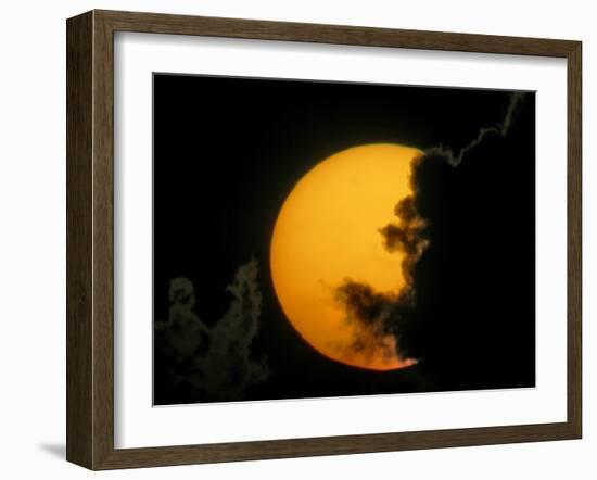 Dark Clouds and Sun at Sunset, Fort De Soto Park, Florida, USA-Arthur Morris-Framed Photographic Print