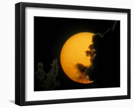 Dark Clouds and Sun at Sunset, Fort De Soto Park, Florida, USA-Arthur Morris-Framed Photographic Print