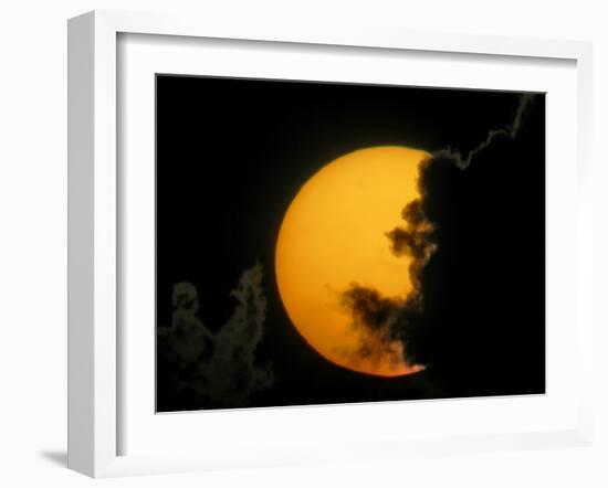 Dark Clouds and Sun at Sunset, Fort De Soto Park, Florida, USA-Arthur Morris-Framed Photographic Print