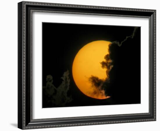 Dark Clouds and Sun at Sunset, Fort De Soto Park, Florida, USA-Arthur Morris-Framed Photographic Print
