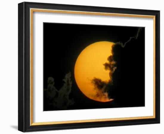 Dark Clouds and Sun at Sunset, Fort De Soto Park, Florida, USA-Arthur Morris-Framed Photographic Print