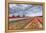 Dark Clouds over Fields of Multicolored Tulips and Windmill, Netherlands-Roberto Moiola-Framed Premier Image Canvas