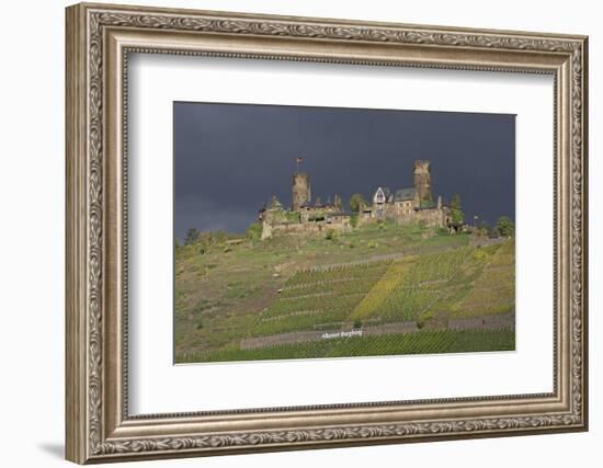 Dark Clouds over the Thurand Castle Near Alken on the Moselle-Uwe Steffens-Framed Photographic Print