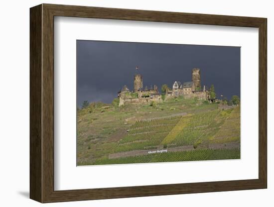 Dark Clouds over the Thurand Castle Near Alken on the Moselle-Uwe Steffens-Framed Photographic Print