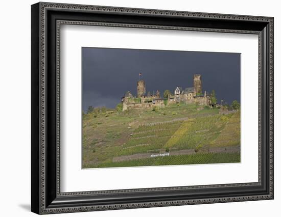 Dark Clouds over the Thurand Castle Near Alken on the Moselle-Uwe Steffens-Framed Photographic Print