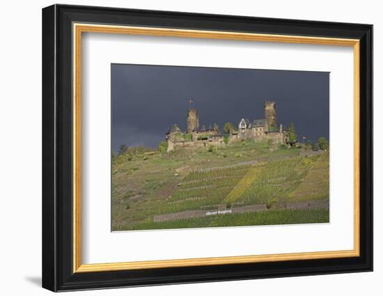 Dark Clouds over the Thurand Castle Near Alken on the Moselle-Uwe Steffens-Framed Photographic Print