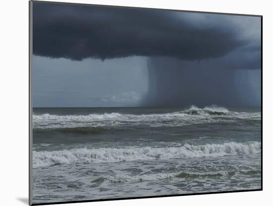 Dark Dramatic Shot of Tropical Storm Coming Ashore at Pensacola, Florida Beach. Water Spout Descend-forestpath-Mounted Photographic Print