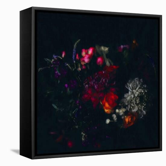 Dark Floral  2019  (mixed media)-Helen White-Framed Premier Image Canvas
