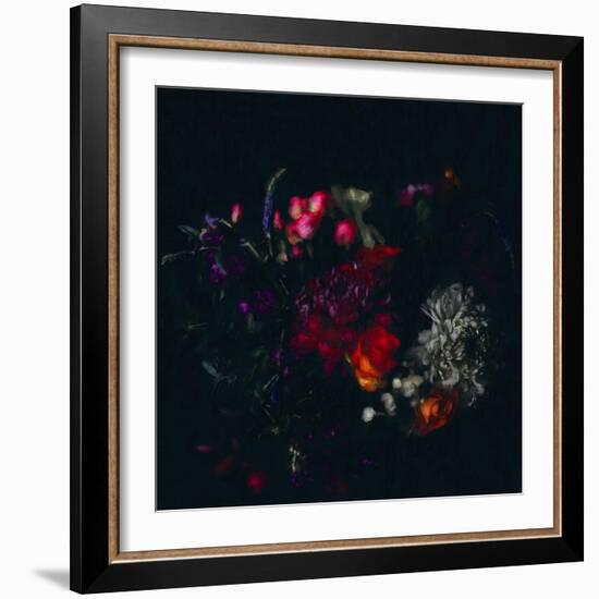 Dark Floral  2019  (mixed media)-Helen White-Framed Giclee Print