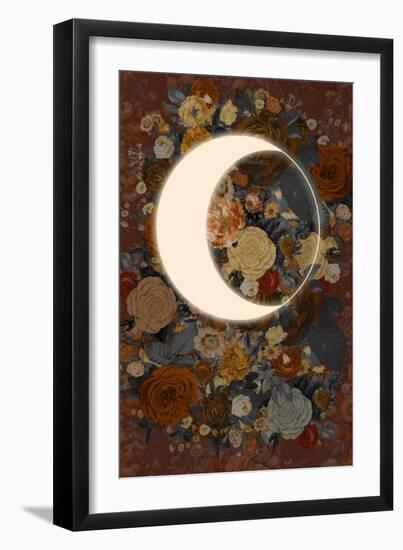 Dark Floral Lunar Eclipse-null-Framed Premium Giclee Print