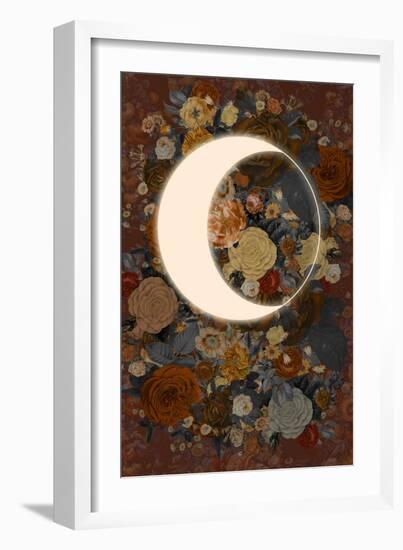 Dark Floral Lunar Eclipse-null-Framed Premium Giclee Print