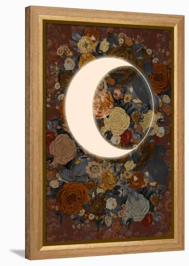 Dark Floral Lunar Eclipse-null-Framed Stretched Canvas