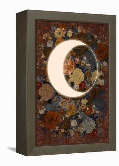 Dark Floral Lunar Eclipse-null-Framed Stretched Canvas