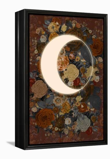 Dark Floral Lunar Eclipse-null-Framed Stretched Canvas