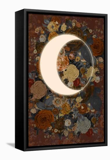 Dark Floral Lunar Eclipse-null-Framed Stretched Canvas