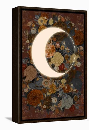 Dark Floral Lunar Eclipse-null-Framed Stretched Canvas